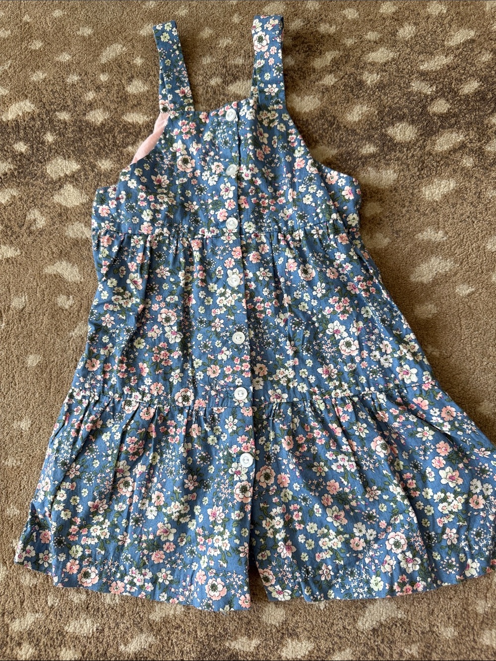 Blue Floral Sundress for Kids - Button-Front